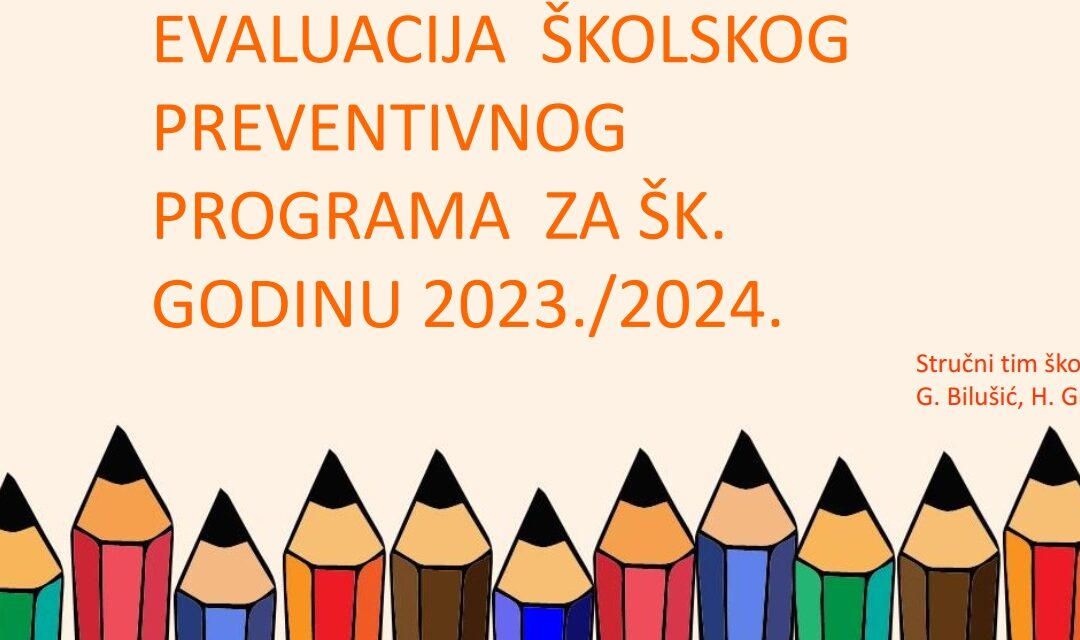 Evaluacija preventivnog programa 2023./2024. školske godine